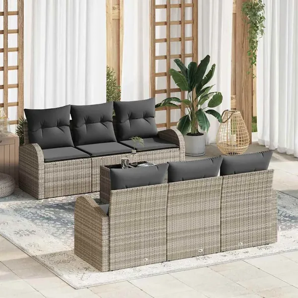 Ensemble de canapé de jardin Gris clair 55 x 55 x 37 cm