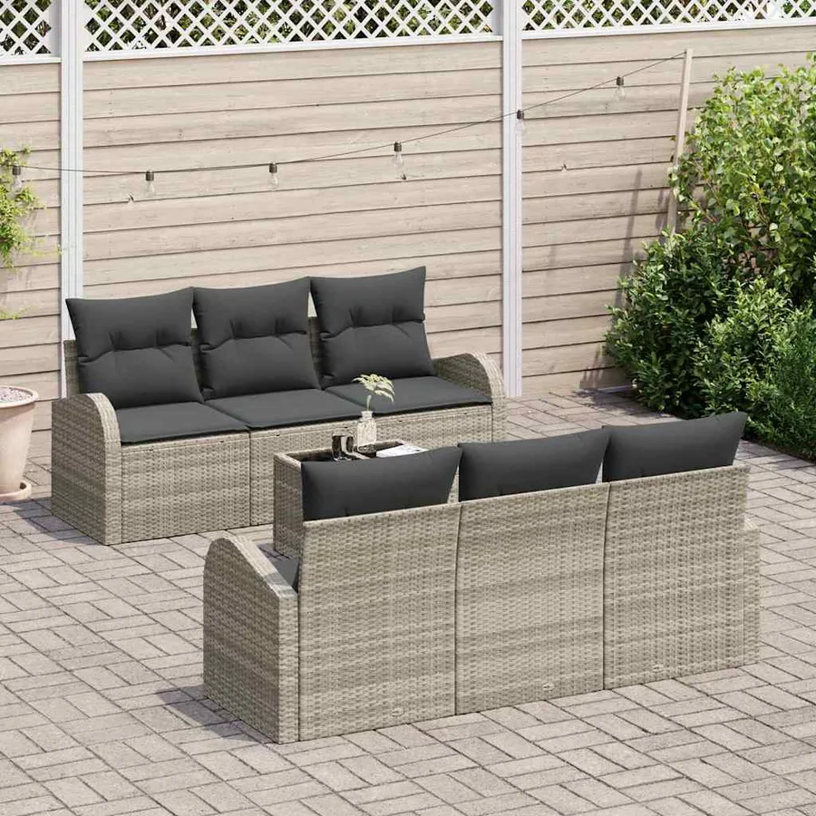 Ensemble de canapé de jardin Gris clair 55 x 55 x 37 cm - 3