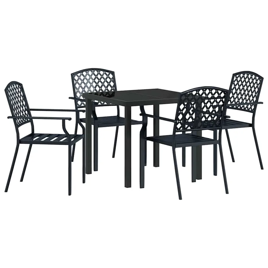 Ensemble de salle à manger pour jardin 5 pcs Anthracite - 2