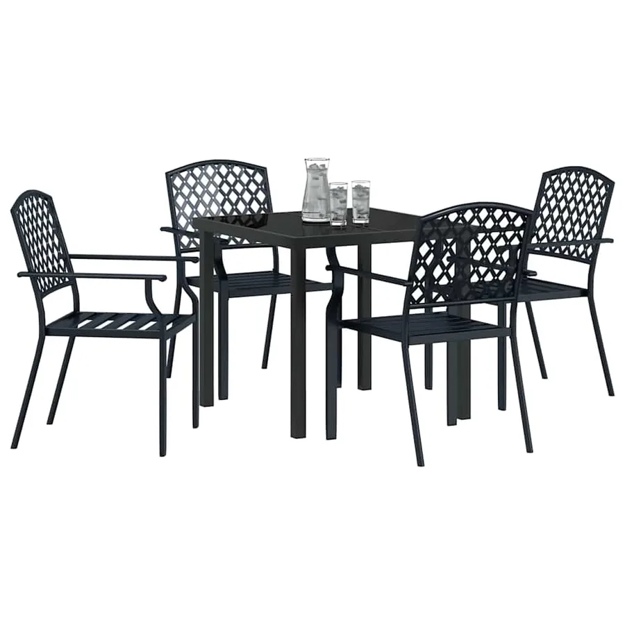 Ensemble de salle à manger pour jardin 5 pcs Anthracite - 3