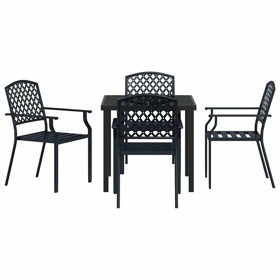 Ensemble de salle à manger pour jardin 5 pcs Anthracite - 7