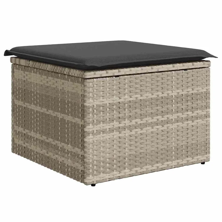 Ensemble de canapé de jardin avec coussin 9 pcs Gris clair - 7