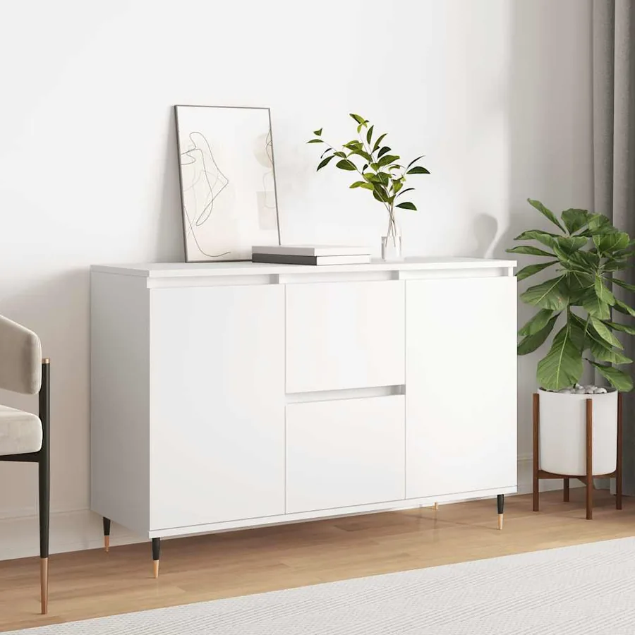 Buffet blanc 101,5x35x70 cm bois d'ingénierie