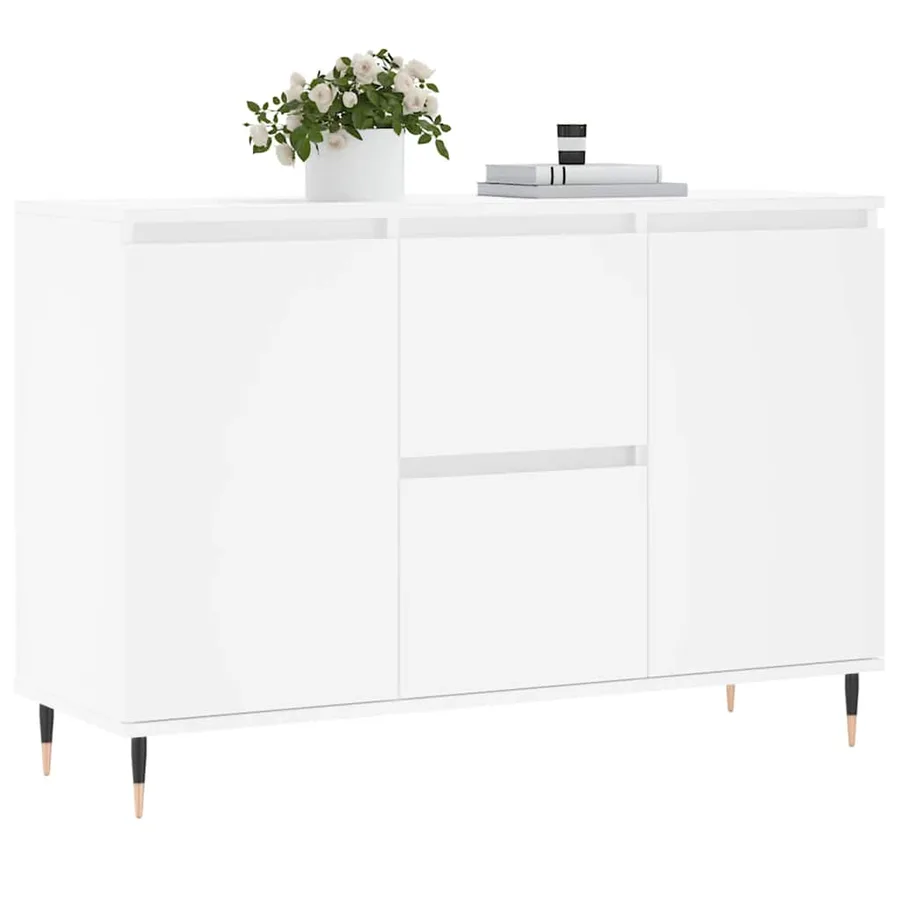Buffet blanc 101,5x35x70 cm bois d'ingénierie - 3