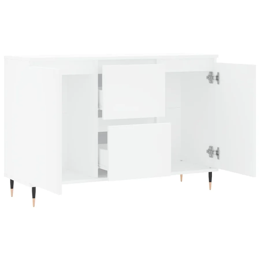 Buffet blanc 101,5x35x70 cm bois d'ingénierie - 6