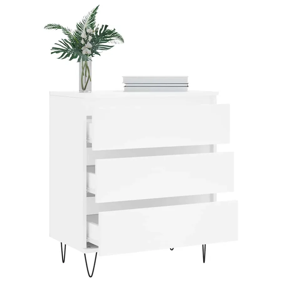 Buffet Blanc 60x35x70 cm Bois d'ingénierie - 4
