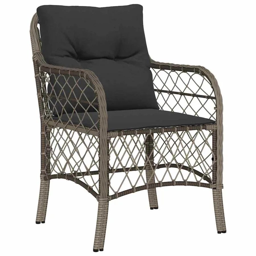 Ensemble de salle à manger pour jardin 5 pcs Gris polyrotin - 6
