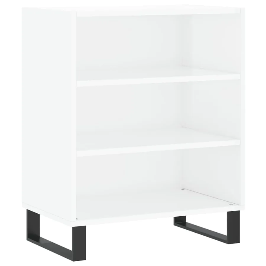 Buffet blanc brillant 57x35x70 cm bois d'ingénierie - 2