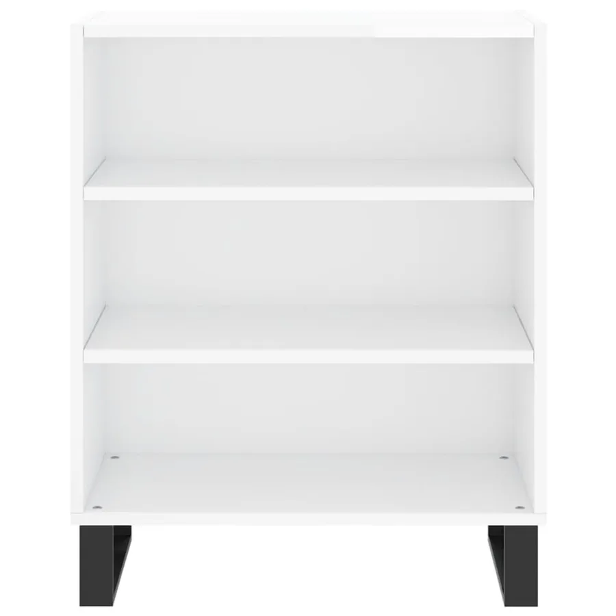 Buffet blanc brillant 57x35x70 cm bois d'ingénierie - 4