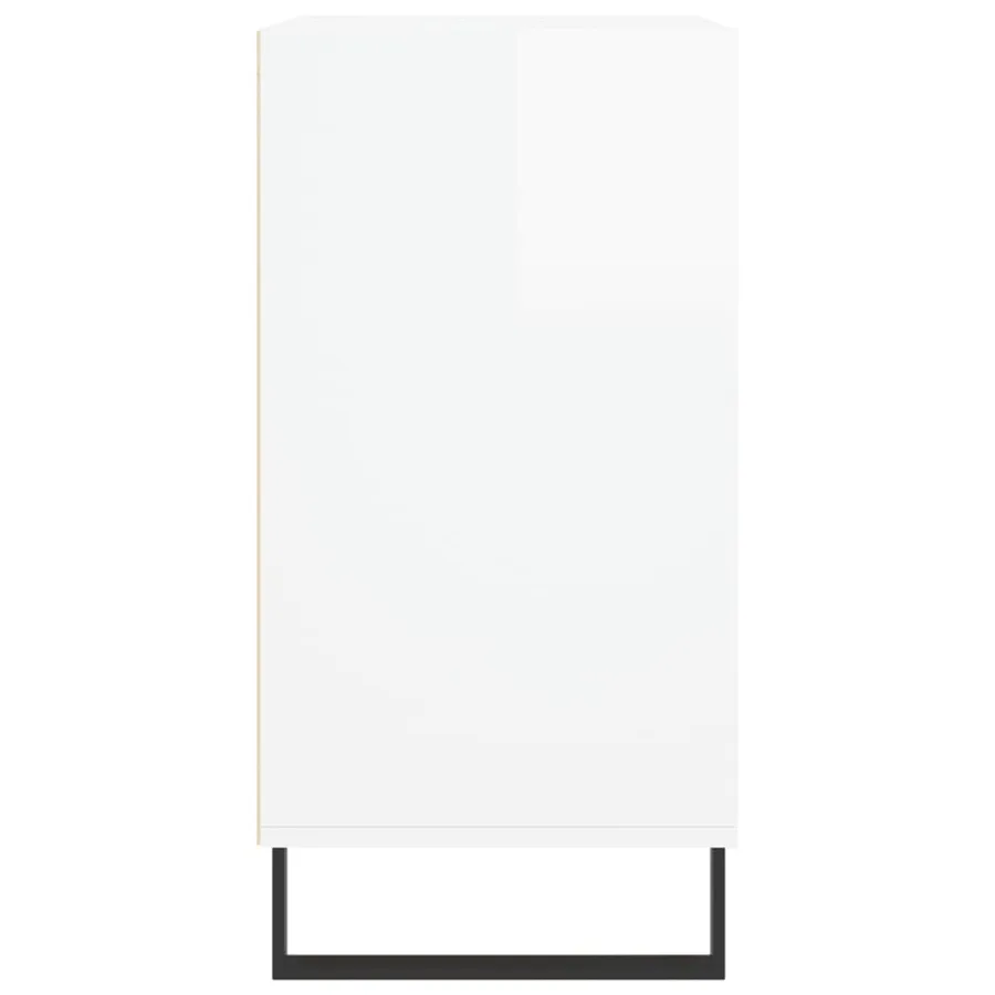 Buffet blanc brillant 57x35x70 cm bois d'ingénierie - 5