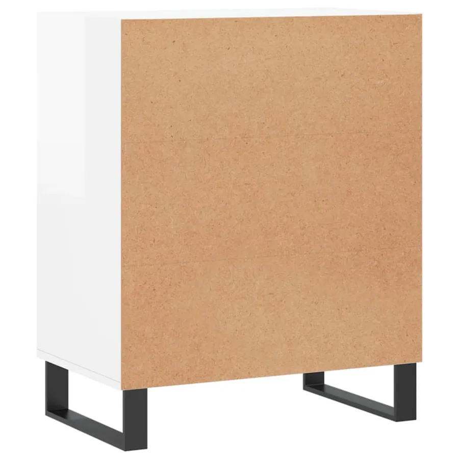 Buffet blanc brillant 57x35x70 cm bois d'ingénierie - 6