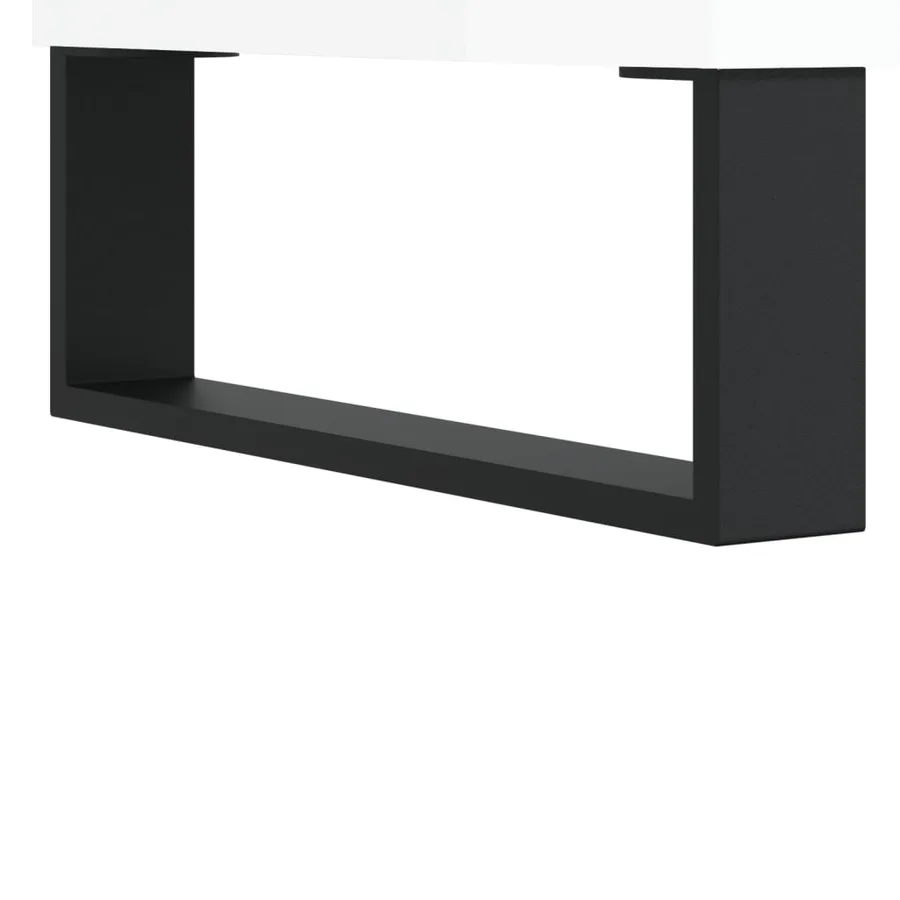 Buffet blanc brillant 57x35x70 cm bois d'ingénierie - 7