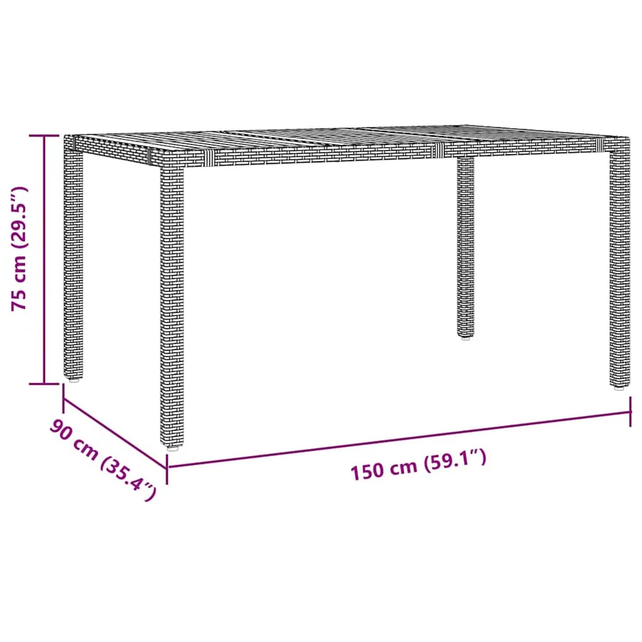 Ensemble de salle à manger pour jardin 7 pcs Gris polyrotin - 10