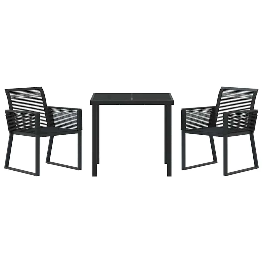 Ensemble de salle à manger pour jardin 3 pcs Noir - 7