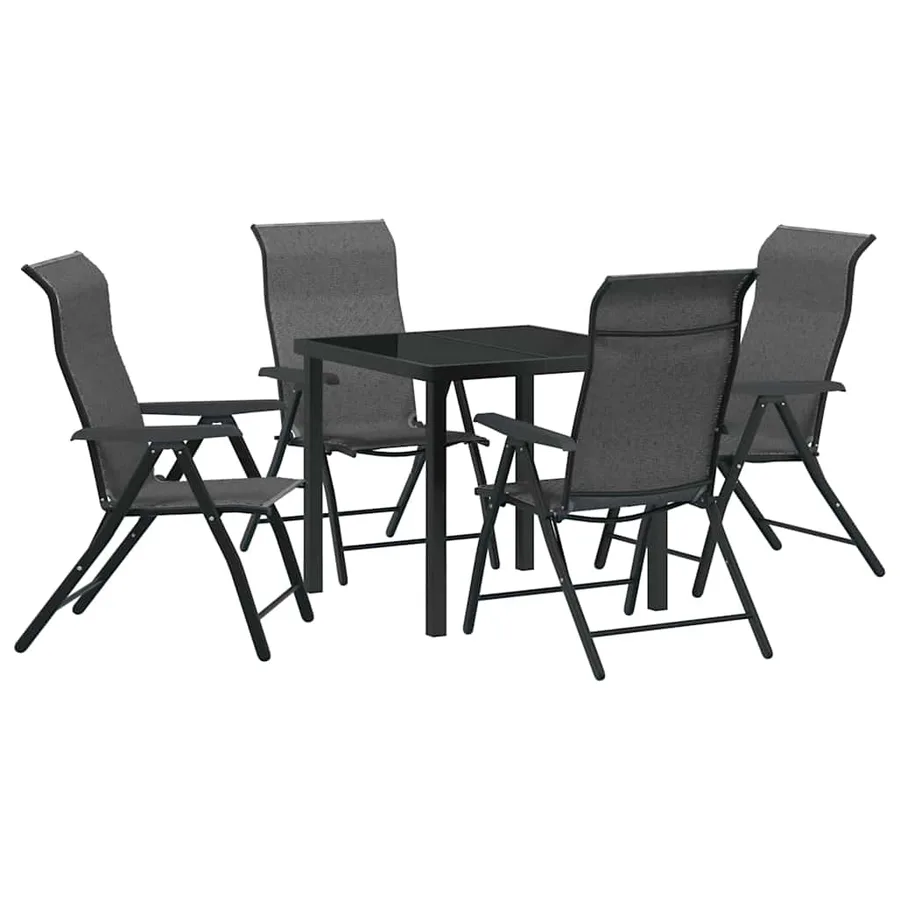 Ensemble de salle à manger pour jardin 5 pcs Gris - 2