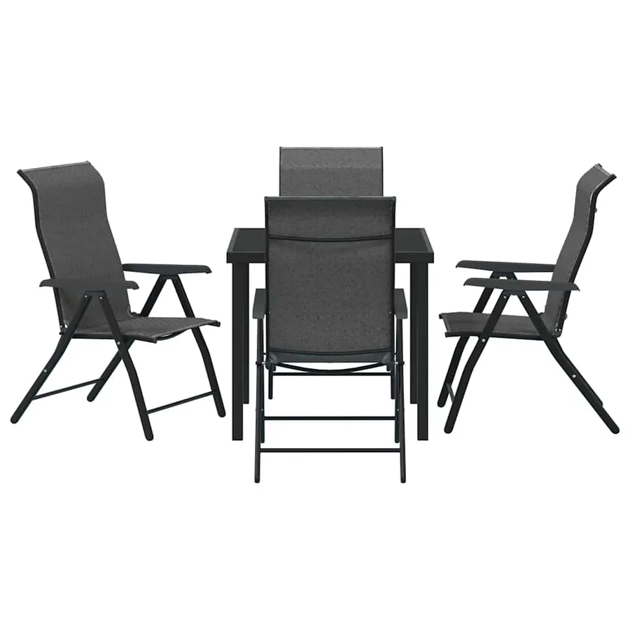 Ensemble de salle à manger pour jardin 5 pcs Gris - 7