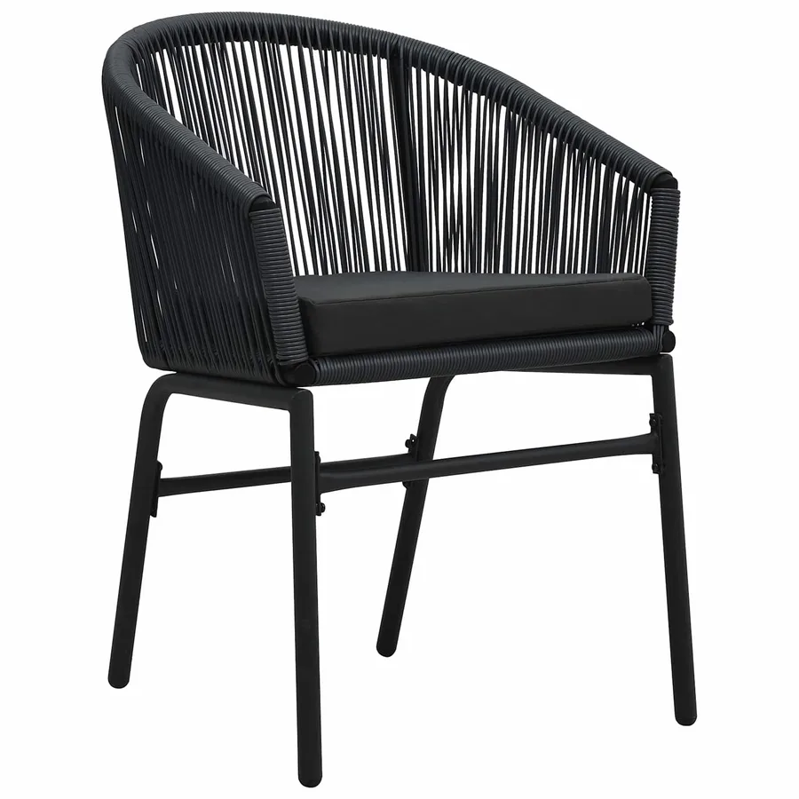 Ensemble de salle à manger pour jardin 5 pcs Noir - 7