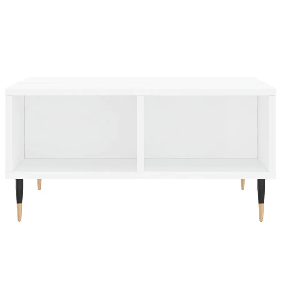 Table basse blanc brillant 60x60x30 cm bois d'ingénierie - 4
