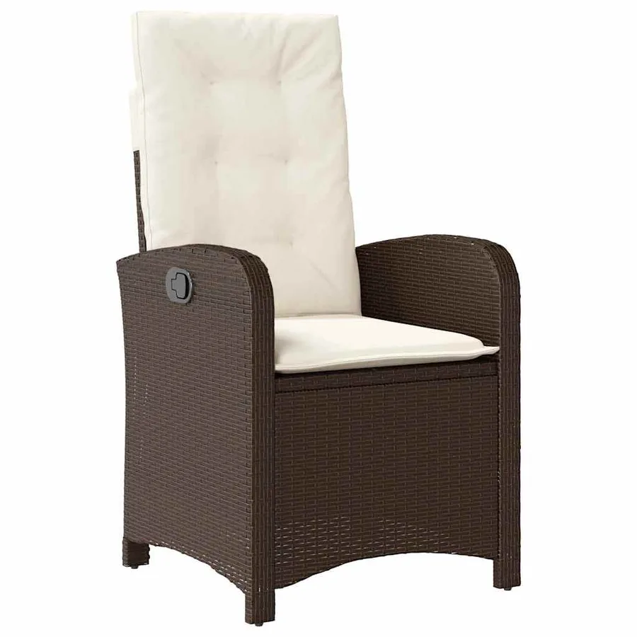 Ensemble de salle à manger pour jardin 3 pcs Marron polyrotin - 6