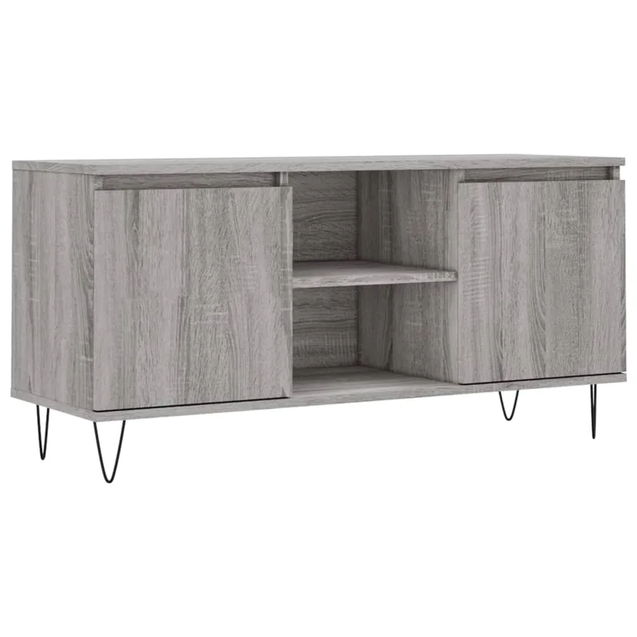 Meuble TV sonoma gris 104x35x50 cm bois d'ingénierie - 2