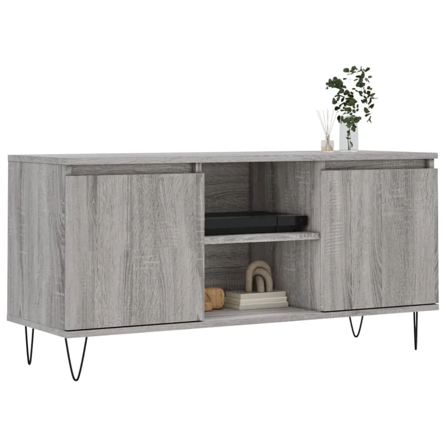 Meuble TV sonoma gris 104x35x50 cm bois d'ingénierie - 3