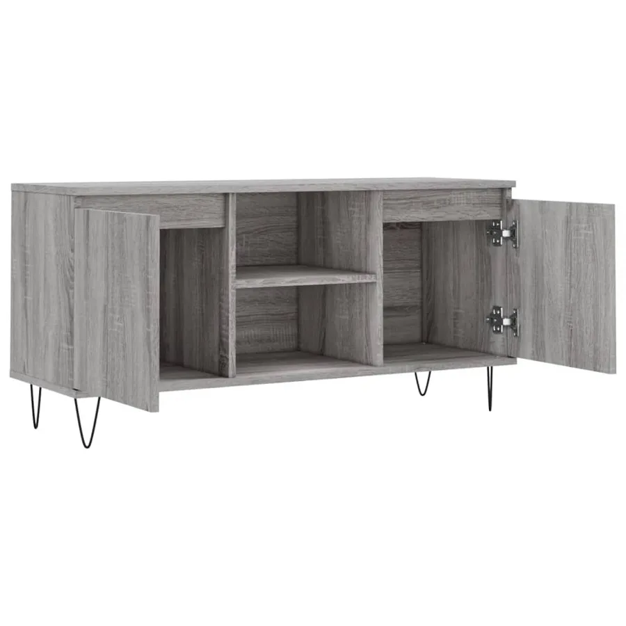 Meuble TV sonoma gris 104x35x50 cm bois d'ingénierie - 6