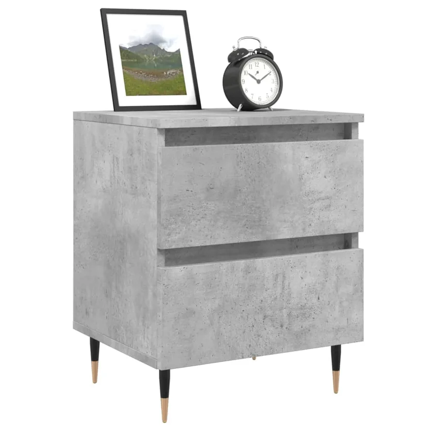 Tables de chevet 2 pcs gris béton 40x35x50 cm bois d’ingénierie - 3