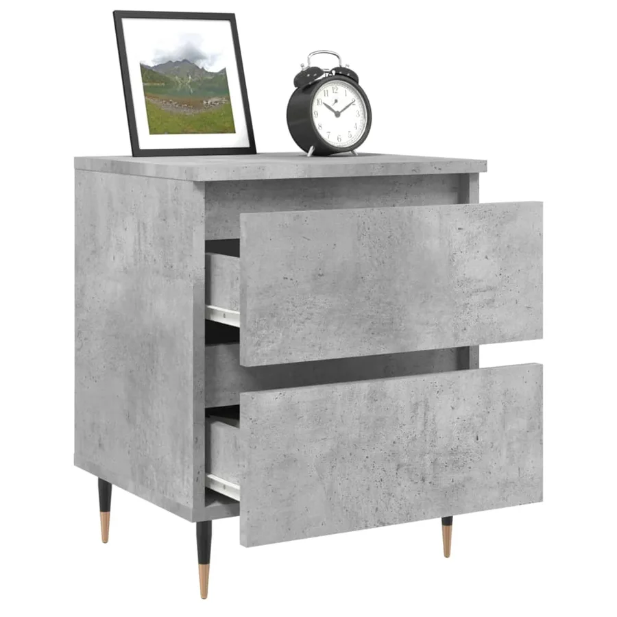 Tables de chevet 2 pcs gris béton 40x35x50 cm bois d’ingénierie - 4