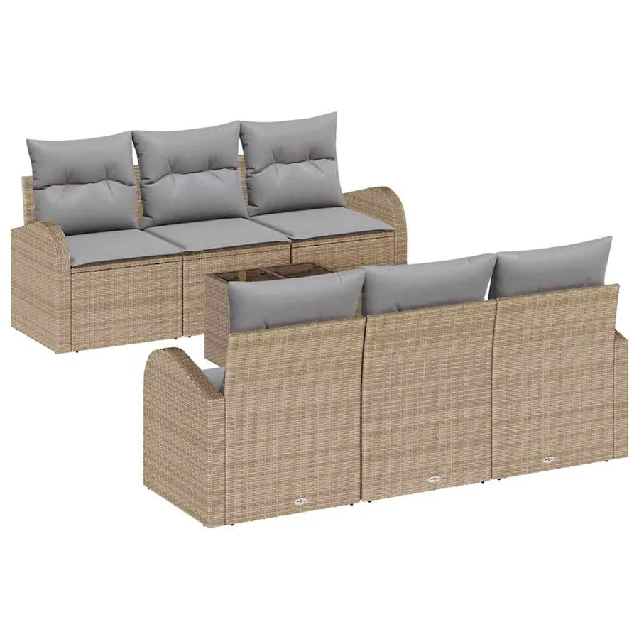 Ensemble de canapé de jardin Beige 55 x 55 x 37 cm polyrotin - 2