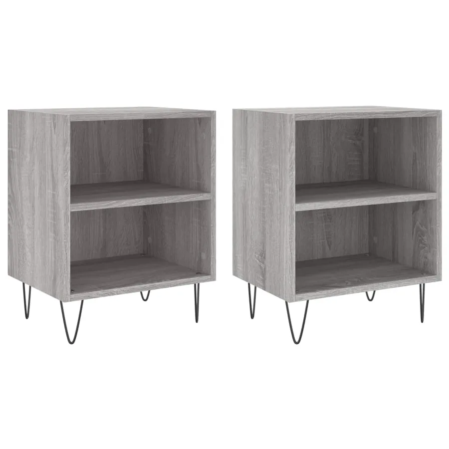 Tables de chevet 2 pcs sonoma gris 40x30x50cm bois d'ingénierie - 2