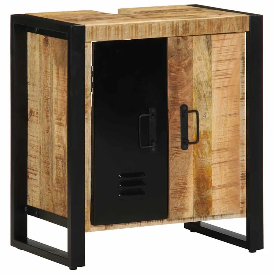 Armoire de salle de bain Marron Bois de mangue massif