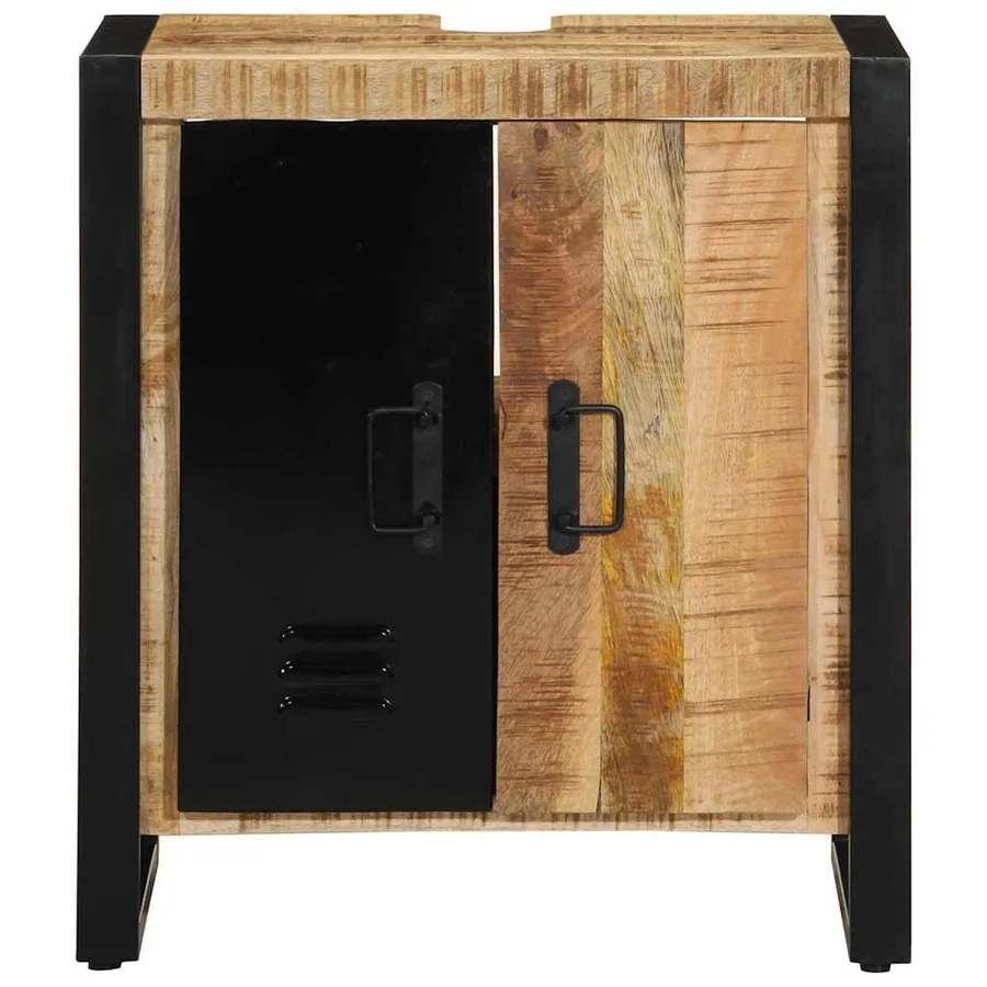Armoire de salle de bain Marron Bois de mangue massif - 4