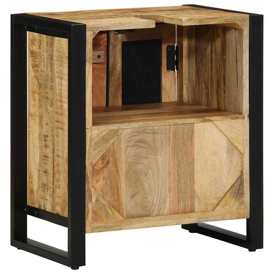 Armoire de salle de bain Marron Bois de mangue massif - 6
