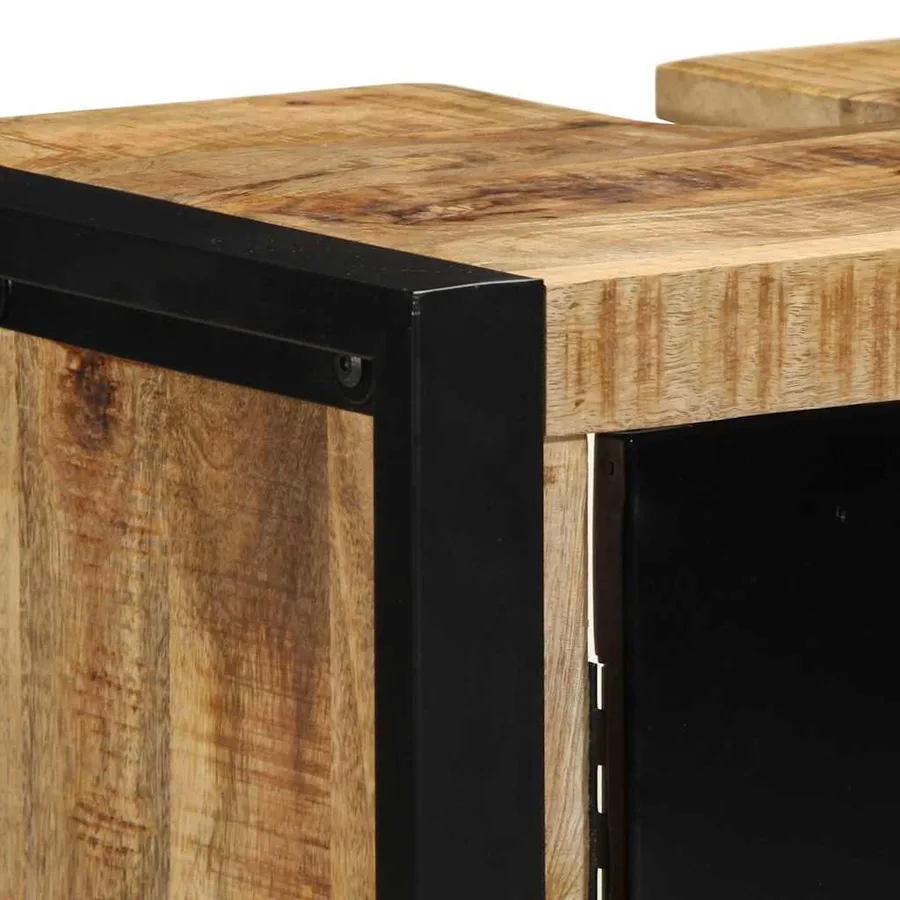 Armoire de salle de bain Marron Bois de mangue massif - 9
