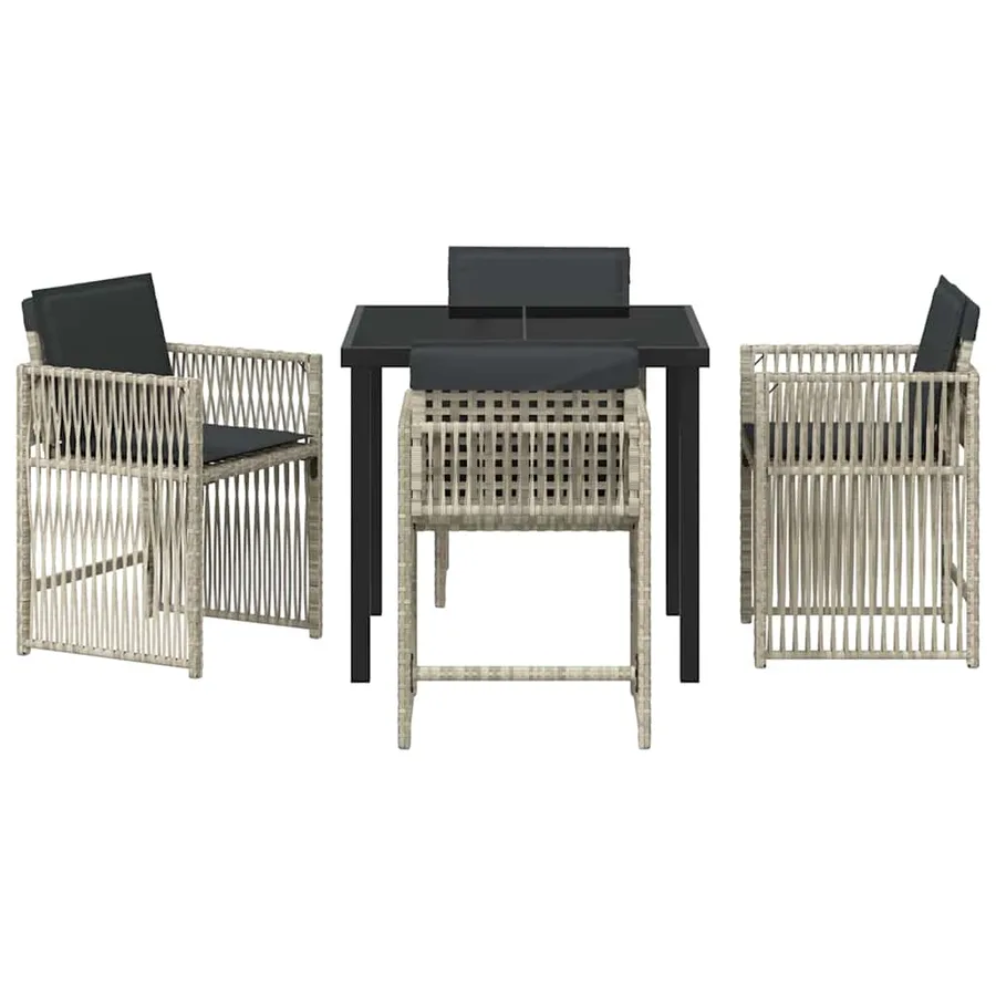 Ensemble de salle à manger pour jardin 5 pcs Gris clair - 7