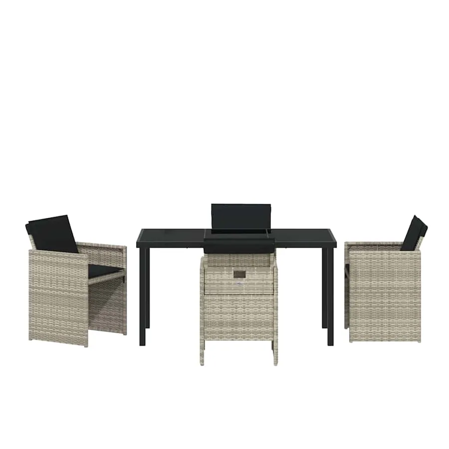 Ensemble de salle à manger pour jardin 5 pcs Gris clair - 7