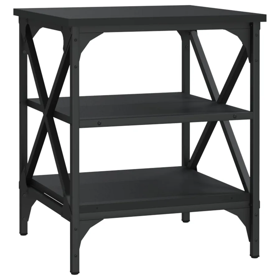 Tables d'appoint 2 pcs Noir 40x42x50 cm Bois d’ingénierie - 5