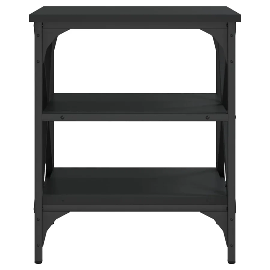 Tables d'appoint 2 pcs Noir 40x42x50 cm Bois d’ingénierie - 6