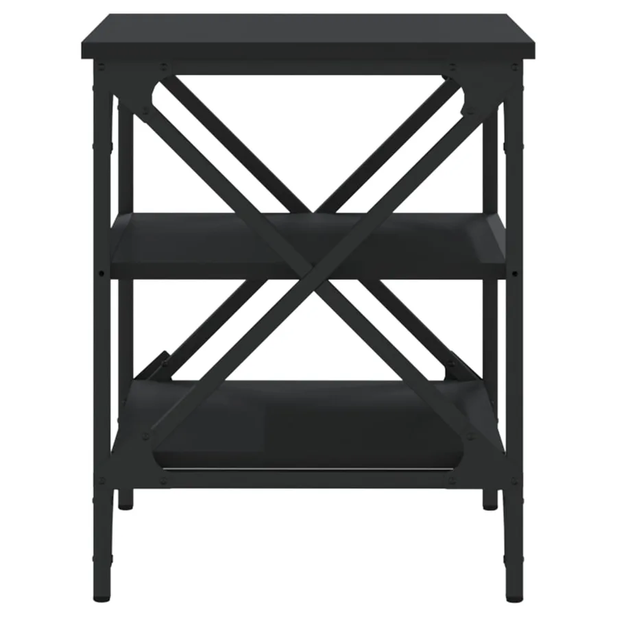 Tables d'appoint 2 pcs Noir 40x42x50 cm Bois d’ingénierie - 7