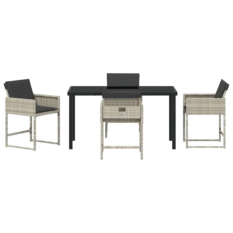 Ensemble de salle à manger pour jardin 5 pcs Gris clair - 6