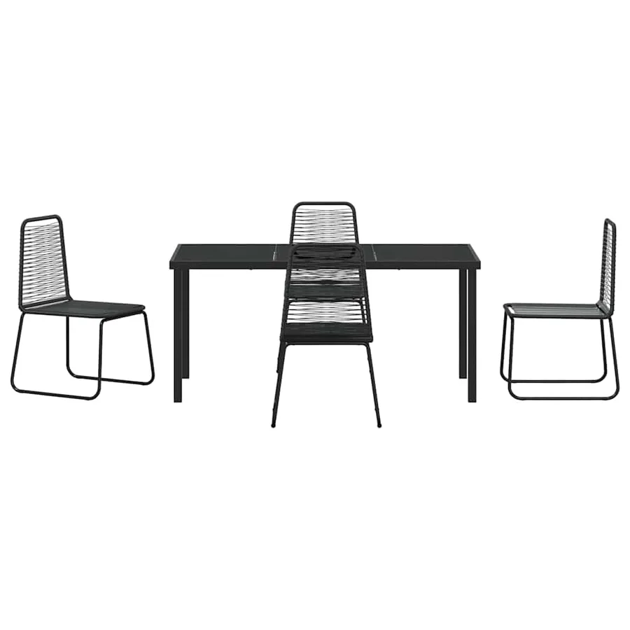 Ensemble de salle à manger pour jardin 5 pcs Noir - 7