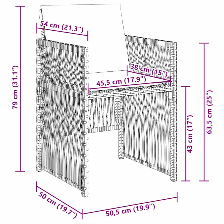 Ensemble de salle à manger pour jardin 5 pcs Gris clair - 10