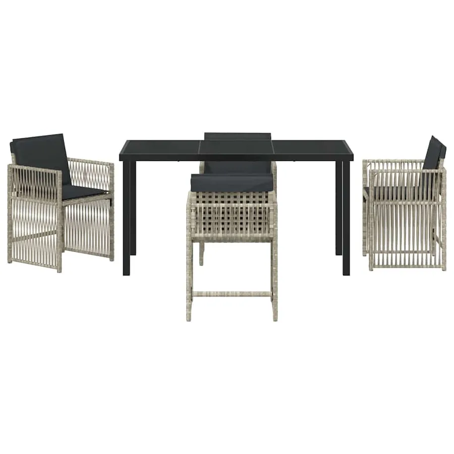 Ensemble de salle à manger pour jardin 5 pcs Gris clair - 7