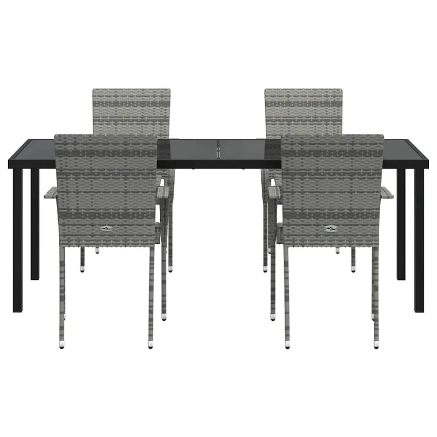 Ensemble de salle à manger pour jardin 5 pcs Gris - 7