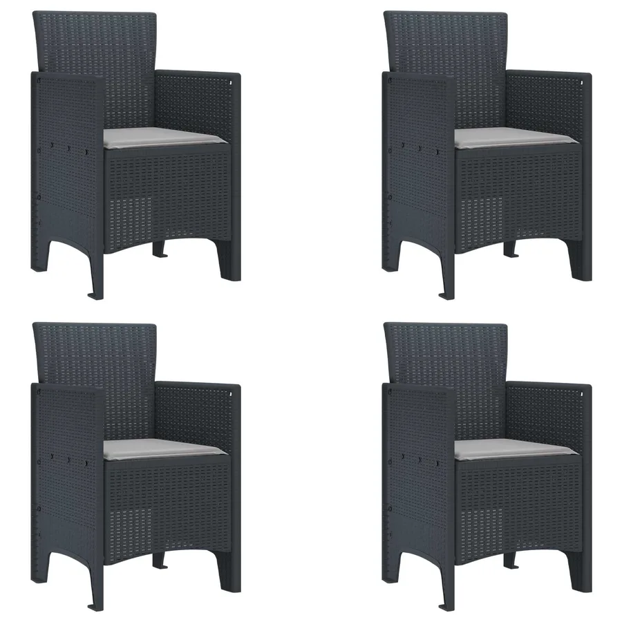 Ensemble de salle à manger pour jardin 5 pcs Anthracite - 5