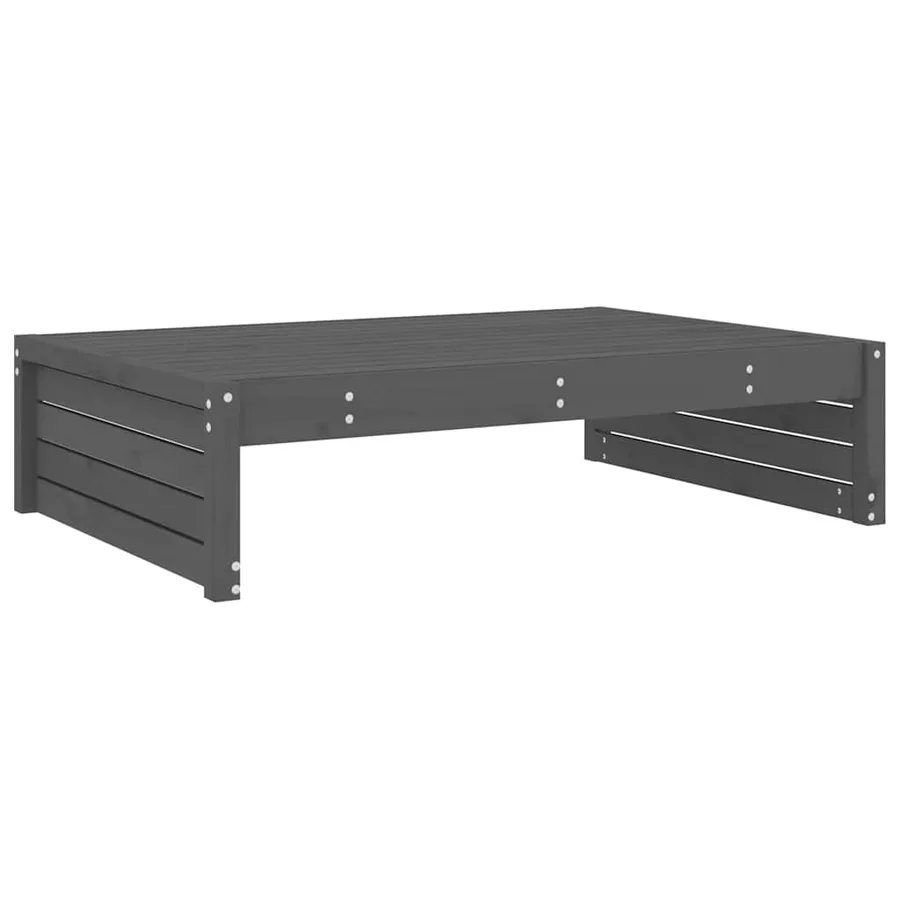 Repose-pied de jardin 120x80 cm gris bois de pin massif - 4