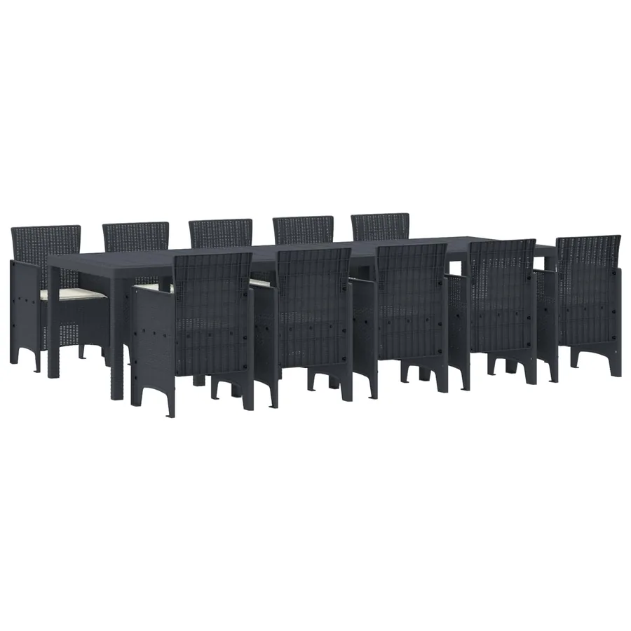Ensemble de salle à manger pour jardin avec coussin 11 pcs
