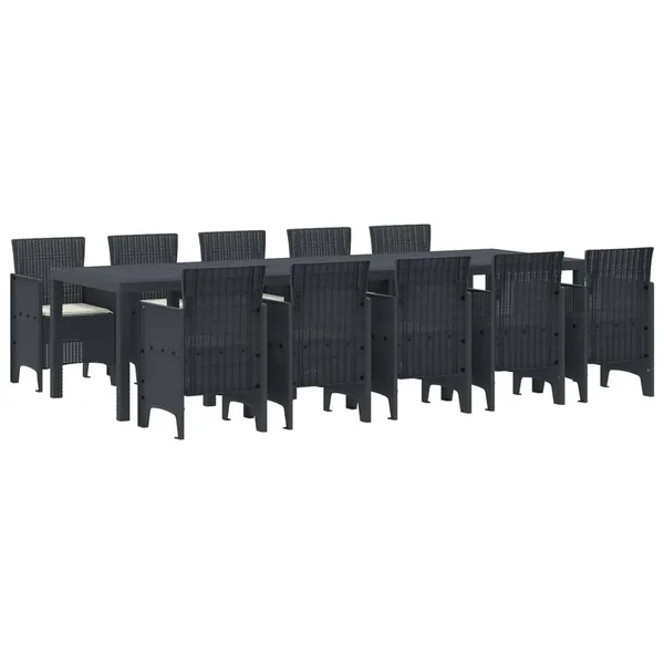 Ensemble de salle à manger pour jardin avec coussin 11 pcs