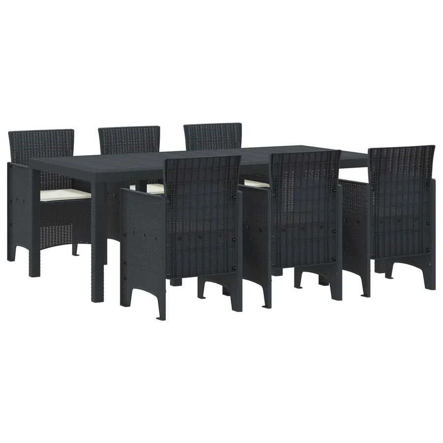 Ensemble de salle à manger pour jardin 7 pcs Anthracite