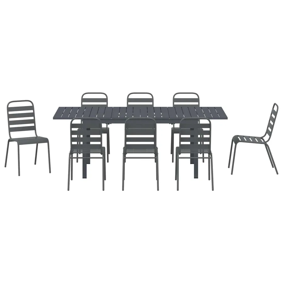 Ensemble de salle à manger pour jardin 9 pcs Anthracite - 7